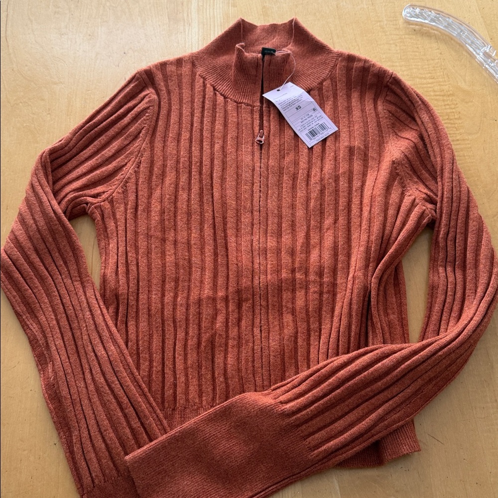 Wild Fable Rust Ribbed Cardigan